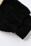 Khaki Fashion Casual Patchwork Zipper Hooded Collar Plus Size Overcoat