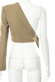 Brown Fashion Casual Solid Patchwork O Neck Tops
