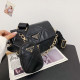 Black Fashion Simplicity Letter Patchwork Bags