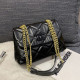 Black Fashion Simplicity Solid Patchwork Bags