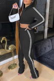 White Casual Solid Patchwork Hooded Collar Long Sleeve Two Pieces