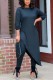 Black Fashion Casual Simplicity basis Solid Long Sleeve Two Pieces