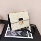 White Fashion Simplicity Letter Patchwork Chains Bags