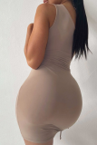 White Sexy Solid Hollowed Out One Shoulder Pencil Skirt Dresses