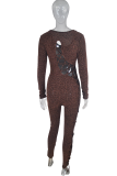 Black Sexy Solid See-through O Neck Skinny Jumpsuits