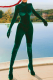Green Sexy Solid Patchwork Half A Turtleneck Skinny Jumpsuits