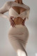 Khaki Fashion Sexy Solid Hollowed Out Sheath Dresses