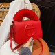 Red Fashion Simplicity Solid Patchwork Bags