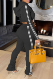 White Casual Solid Patchwork Hooded Collar Long Sleeve Two Pieces