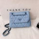 Blue Fashion Simplicity Letter Solid Chains Bags