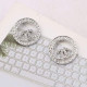 Silver Fashion Simplicity Letter Hot Drill Earrings