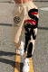 Apricot Casual Street Print Patchwork Straight High Waist Straight Positioning Print Bottoms
