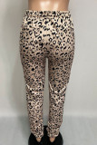 Brown Fashion Casual Adult Print Pants Boot Cut Bottoms