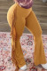 Yellow Fashion Casual Solid Tassel Patchwork Skinny Mid Waist Speaker Trousers