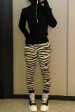 Multicolor Fashion Casual Print Basic Skinny High Waist Pencil Trousers