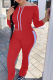 Red Casual Solid Patchwork Off the Shoulder Long Sleeve Two Pieces