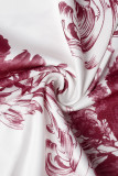 Pink Casual Print Patchwork O Neck Half Sleeve Two Pieces