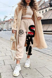 Pink Casual Street Print Patchwork Straight High Waist Straight Positioning Print Bottoms