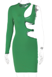Colour Sexy Print Patchwork O Neck Pencil Skirt Dresses