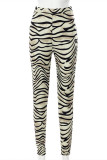 Multicolor Fashion Casual Print Basic Skinny High Waist Pencil Trousers