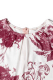 Pink Casual Print Patchwork O Neck Half Sleeve Two Pieces