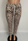 White Fashion Casual Adult Print Pants Boot Cut Bottoms
