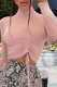 Bare Color Fashion Solid Draw String Half A Turtleneck Tops