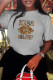Grey Fashion Daily Leopard Patchwork O Neck T-Shirts