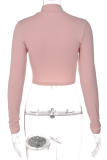 Bare Color Fashion Solid Draw String Half A Turtleneck Tops