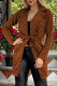 Brown Fashion Street Print Patchwork Turndown Collar Outerwear