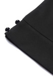 Black Casual Solid Patchwork Slit Beading With Belt O Neck One Step Skirt Dresses