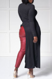 Black Fashion Solid Strap Design O Neck Tops