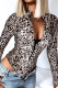 Leopard Print Fashion Sexy Print Basic Zipper Collar Long Sleeve Skinny Romper