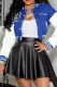 Blue Casual Print Patchwork Long Sleeve Two Pieces