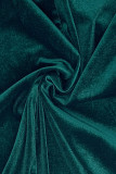 Green Sexy Solid Patchwork Backless Slit Hot Drill Halter Evening Dress Dresses