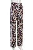 Multicolor Fashion Casual Print Patchwork Regular Mid Waist Trousers