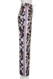 Multicolor Fashion Casual Print Patchwork Regular Mid Waist Trousers