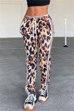 Multicolor Fashion Casual Print Patchwork Regular Mid Waist Trousers
