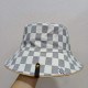 Gray White Fashion Simplicity Plaid Patchwork Hat