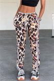 Multicolor Fashion Casual Print Patchwork Regular Mid Waist Trousers