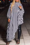 Black Fashion Casual Daily Striped Patchwork Sequined Half A Turtleneck Tops
