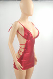 Blue Fashion Sexy Solid Backless Strap Design V Neck Sling Dress Dresses