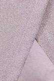 Light Purple Sexy Solid Split Joint With Belt Asymmetrical V Neck Irregular Dress Plus Size Dresses