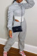 Grey Fashion Casual Solid Basic Turtleneck Long Sleeve Two Pieces