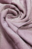 Light Purple Sexy Solid Split Joint With Belt Asymmetrical V Neck Irregular Dress Plus Size Dresses