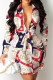 Powder Blue Sexy Solid Bandage Patchwork V Neck Shirt Dress Dresses