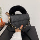 Black Fashion Street Solid Patchwork Bags