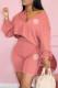 Orange Fashion Street Letter Patchwork Long Sleeve Two Pieces