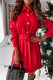 Red Fashion Casual Solid Basic Turndown Collar Long Sleeve Dresses