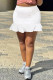 White Fashion Casual Solid Basic High Waist Regular Denim Skirts